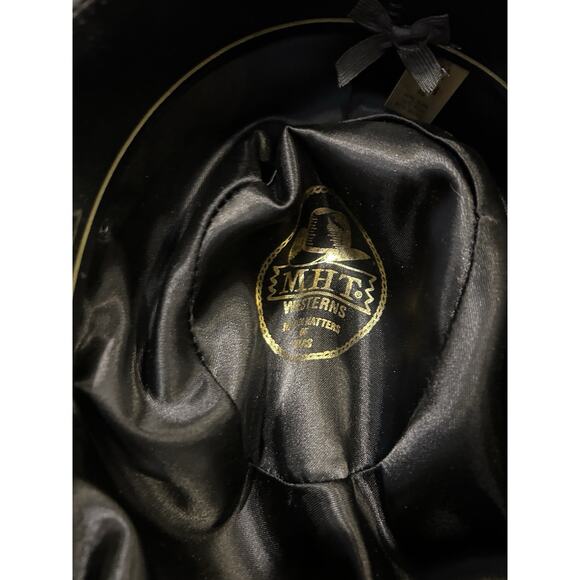 Mens Western Hat MHT Master Hatters Of Texas Rodeo Black Felt Cowboy Size XX - Picture 5 of 6